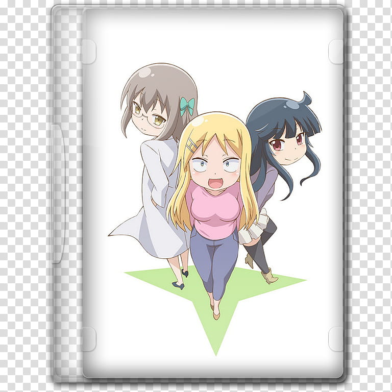 Anime  Spring Season Icon , Danna ga Nani o Itteiru ka Wakaranai Ken -sure-me, three female anime characters graphic-printed movie case art transparent background PNG clipart