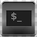 Monochrome Buttons Icons for the Dock, Terminal transparent background PNG clipart