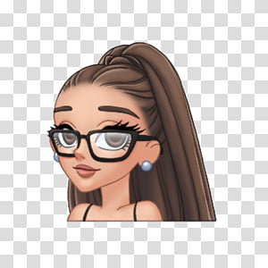 Arimojis part II elliexcutiepie, brown-haired woman wearing eyeglasses transparent background PNG clipart thumbnail