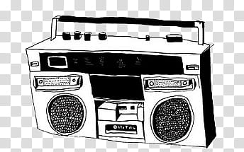 Blackberry Stone s, white and black boombox illustration transparent background PNG clipart