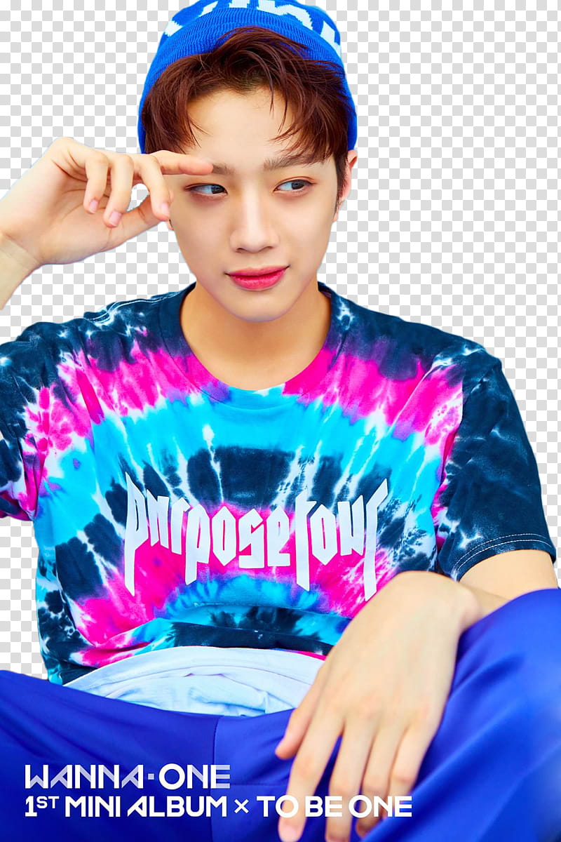 RENDER LAI GUAN LIN WANNA ONE, man wearing blue and maroon crew-neck shirt transparent background PNG clipart