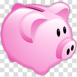 pink piggy bank illustratin transparent background PNG clipart