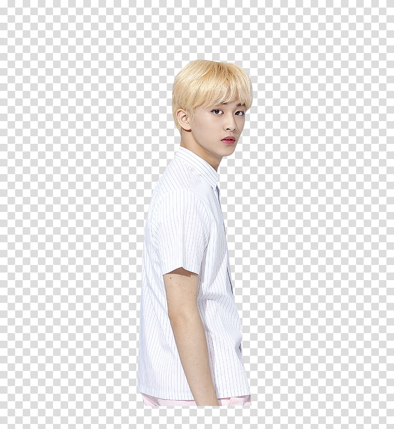 MARK NCT, man wearing white shirt transparent background PNG clipart