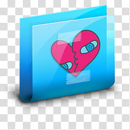 carpetas blue y pink, broken heart-printed blue folder icon transparent background PNG clipart