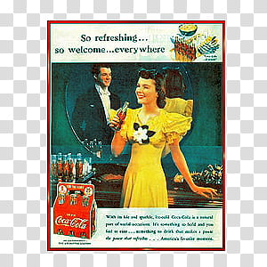 oldies , vintage Coca-Cola advertisement transparent background PNG clipart