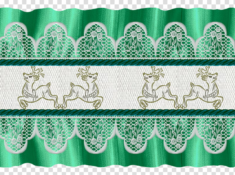 Christmas ribbons, white and reindeer printed textile transparent background PNG clipart