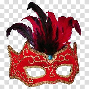 Mask Set, red masquerade mask transparent background PNG clipart