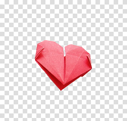 Origami, red heart paper transparent background PNG clipart