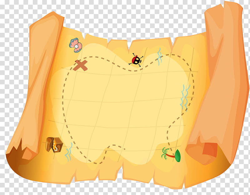 Map, Treasure Map, Orange, Yellow, Peach transparent background PNG clipart