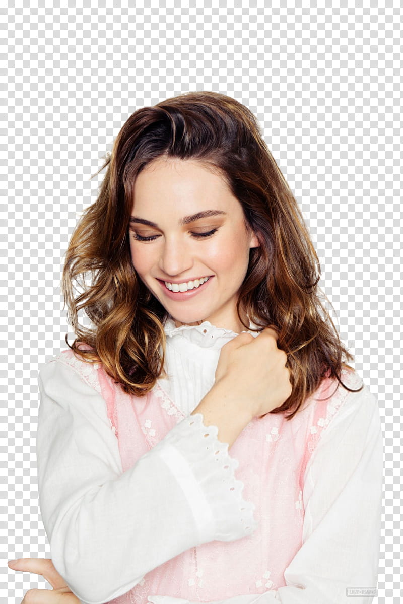 LILY JAMES,  transparent background PNG clipart