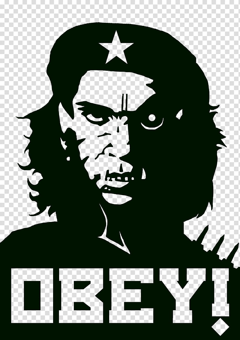 Orc Pride Poster, Obey Che Guevarra stencil transparent background PNG clipart