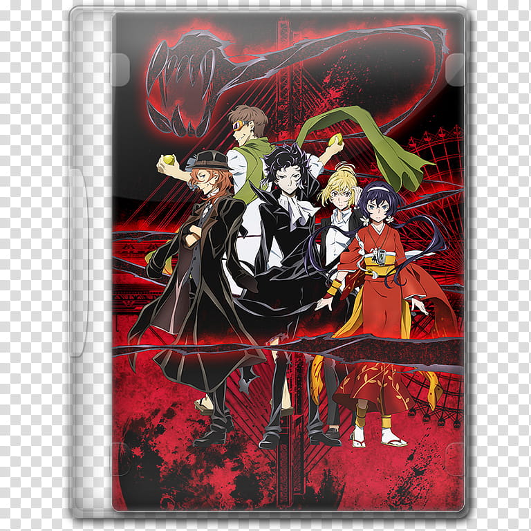 Anime  Spring Season Icon , Bungou Stray Dogs, v, anime characters DVD case art transparent background PNG clipart