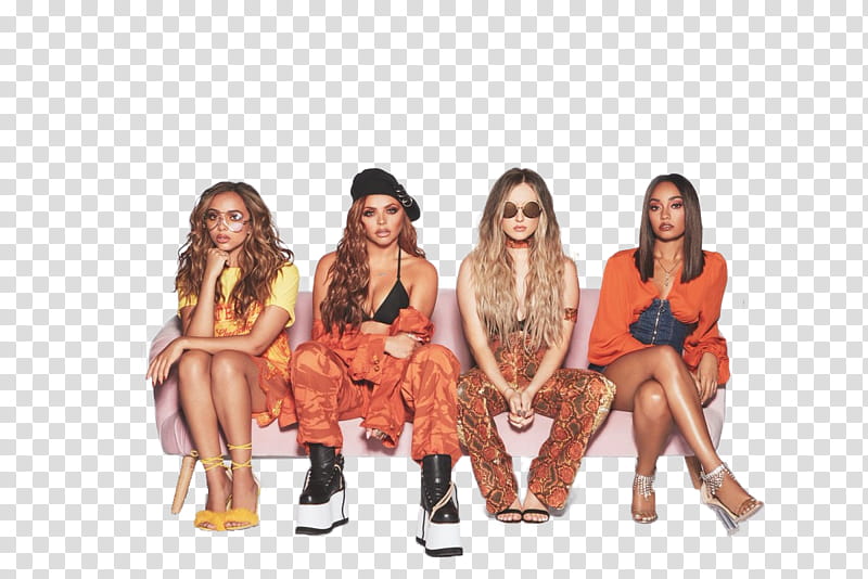 Little Mix, four women sitting down transparent background PNG clipart