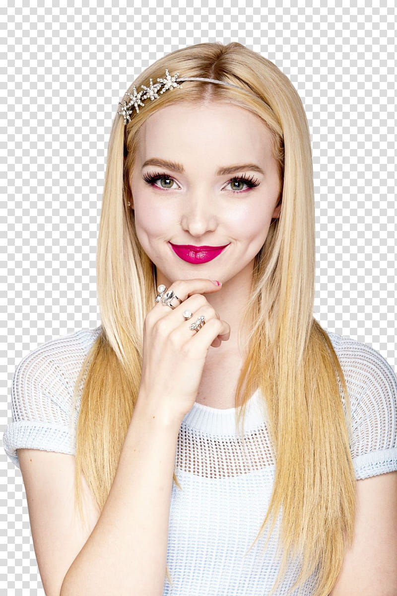 Dove Cameron, woman in white illusion-neckline short-sleeved shirt transparent background PNG clipart