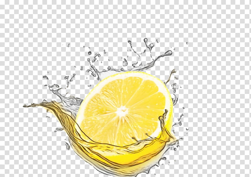 citrus lemon yellow fruit liquid, Watercolor, Paint, Wet Ink, Drink, Plant, Lime, Lemonlime transparent background PNG clipart