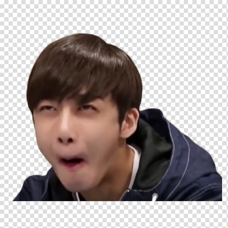 Kpop Meme Episode Monsta X Man Wearing Blue Hoodie While Making
