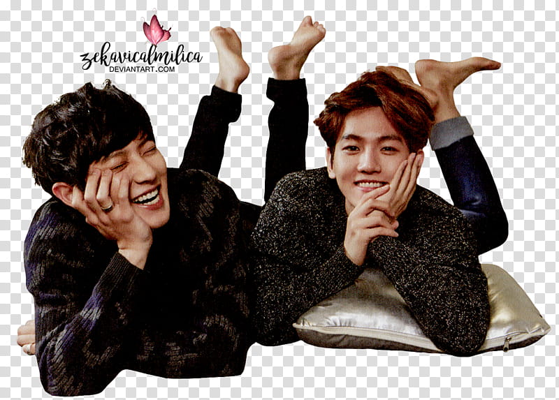 EXO Chanbaek, two men posing for transparent background PNG clipart