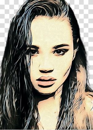 Retro, Pop Art, Vintage, Black Hair, Hair Coloring, Brown Hair, Portrait, Long Hair transparent background PNG clipart thumbnail