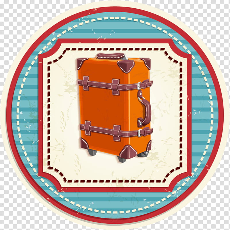 Suitcase, Cartoon, Baggage, Circle, Volume, Box, Orange, Drum transparent background PNG clipart