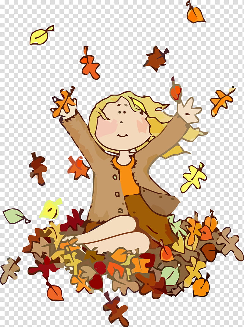 fall leaf autumn leaf leaves, Cartoon, Happy transparent background PNG clipart