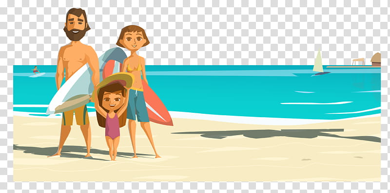 Drawing Of Family, Sea, Beach, People On Beach, Vacation, Fun, Cartoon, Leisure transparent background PNG clipart
