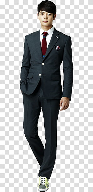 For you in full blossom x, Cha Eun Woo wearing black formal suit standing  and smiling transparent background PNG clipart