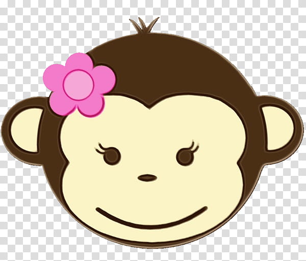 cute monkey girl cartoon