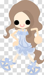 The icons of cute girls in cute dress, asaagao-girl- transparent background PNG clipart