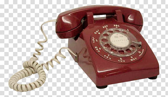 red rotary phone transparent background PNG clipart