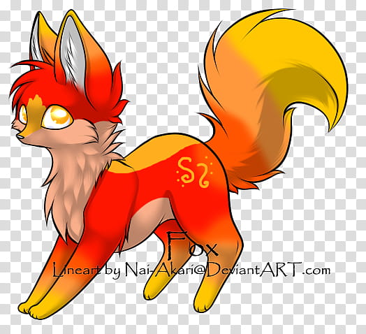 Elemental Fox, Fire, Closed transparent background PNG clipart