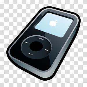 D Cartoon Icons II, iPod Video Black, black iPod shuffle illustration transparent background PNG clipart
