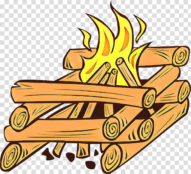 Campfire, Cartoon, Drawing, Line Art, Bonfire, Camping, Yellow, Vehicle transparent background PNG clipart