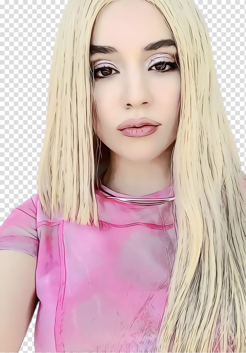 Ava Max Blond Sugar Republic Hair coloring, Watercolor, Paint, Wet Ink, Bangs, Layered Hair, Brown Hair, Beauty transparent background PNG clipart