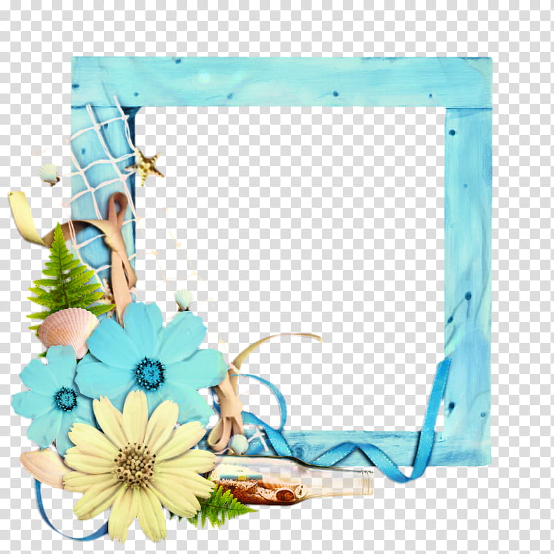 Background Flowers Frame, Floral Design, Cut Flowers, Frames, Rectangle, Turquoise, Aqua, Teal transparent background PNG clipart