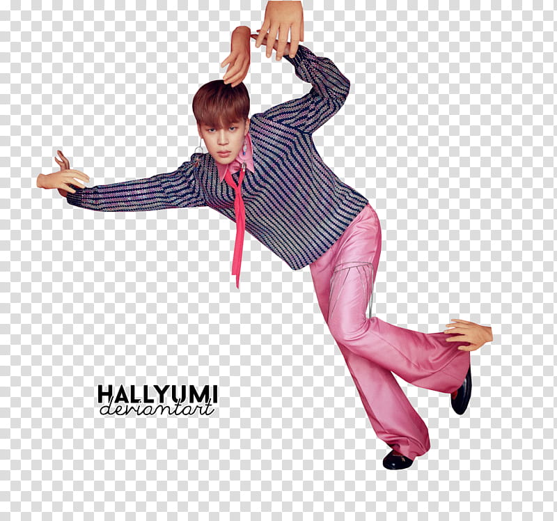 BTS Love Yourself Answer S Ver, man wearing striped long-sleeved shirt dancing transparent background PNG clipart
