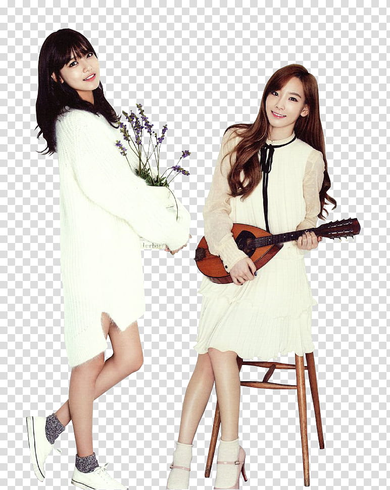 Renders SNSD for  Season Greeting, woman holding string instrument transparent background PNG clipart