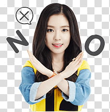 Red Velvet irene kakao talk emoji, woman crossing her arms transparent background PNG clipart
