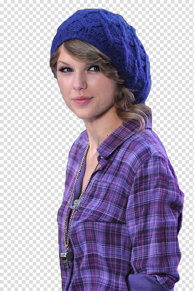 Taylor swift , smiling Taylor Swift wearing blue knit hat transparent