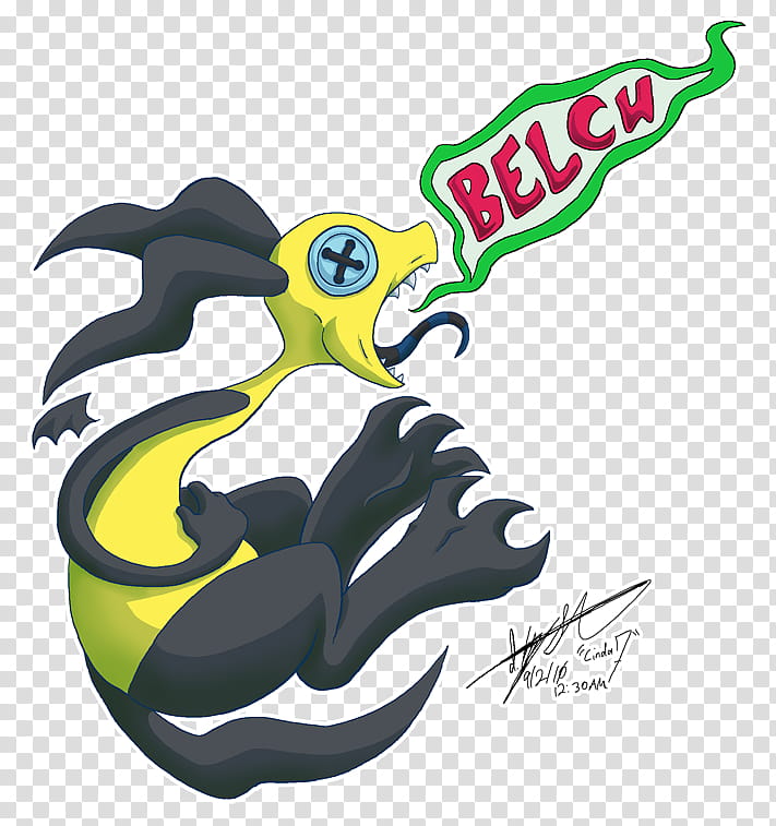 Heartburn, yellow and gray dragon character transparent background PNG clipart