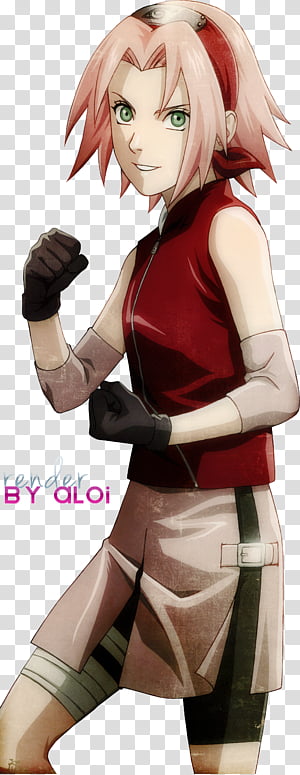 HARUNO Sakura render transparent background PNG clipart thumbnail