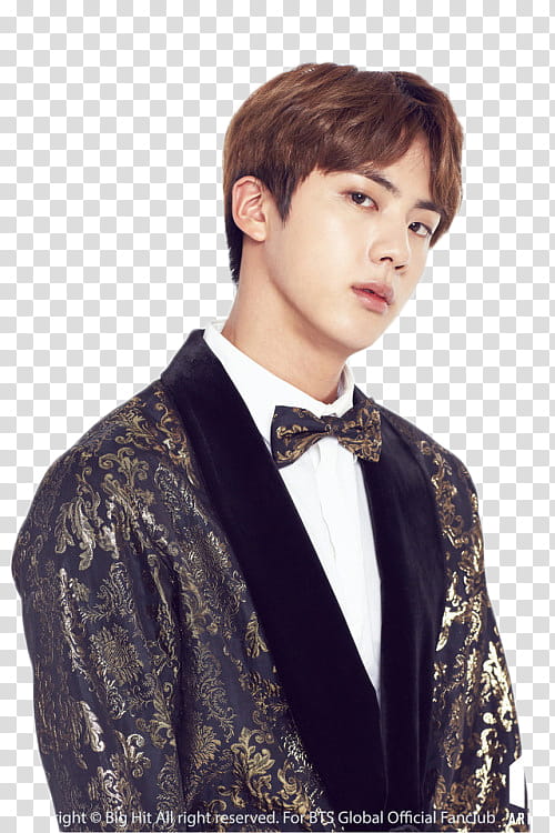 BTS, man wearing gold-and-black tuxedo transparent background PNG clipart