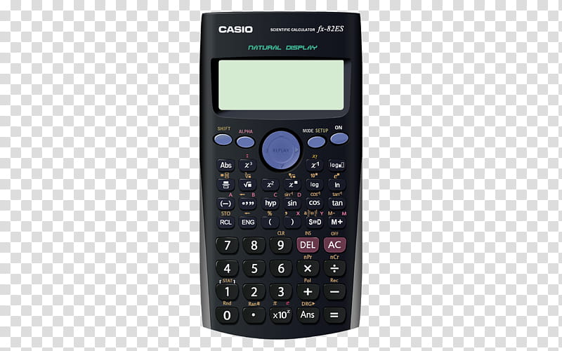 CASIO FX ES PSD Ico Icns, black Casio scientific calculator transparent background PNG clipart