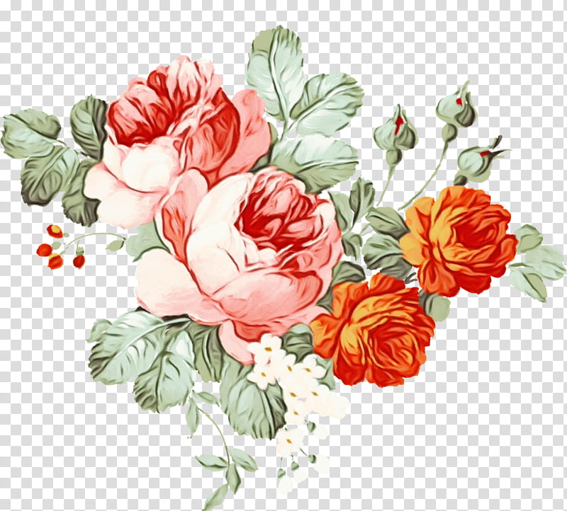 Flower Art Watercolor, Floral Design, Rose, Paper, Flower Bouquet, Frames, Watercolor Painting, Cut Flowers transparent background PNG clipart