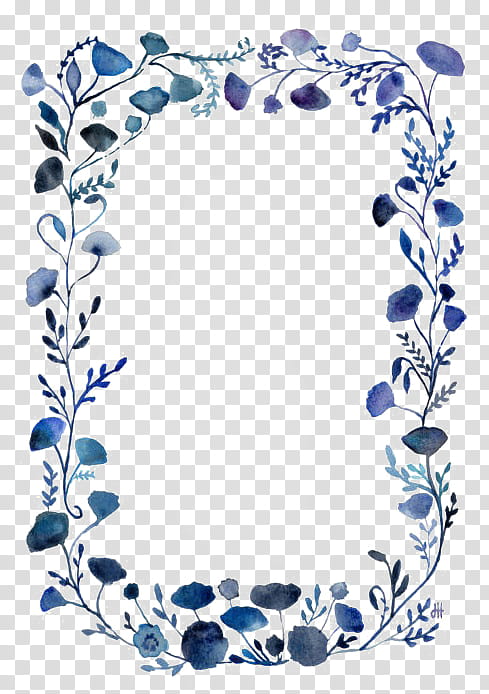 , blue petaled flowers boarder transparent background PNG clipart