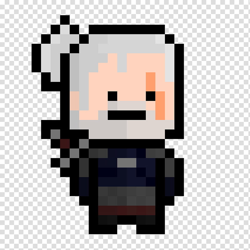 Geralt of Pixel|Witcher PixelArt transparent background PNG clipart