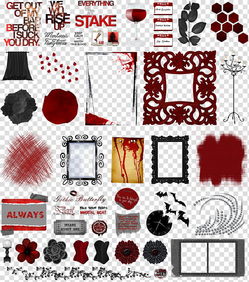 True Blood Vampire Word Art Clear Cut , assorted-color items transparent background PNG clipart