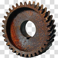 VVintage, brown metal gear transparent background PNG clipart