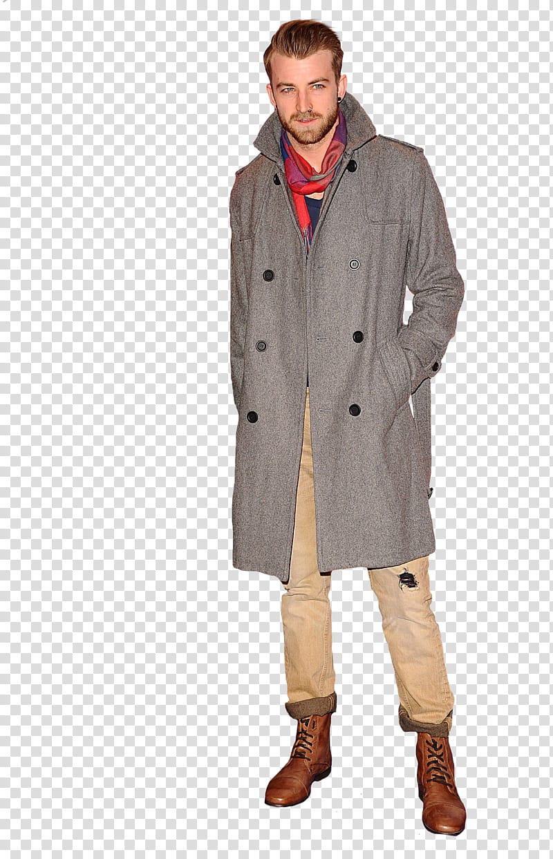 Landscapes, man wearing gray double-breasted coat transparent background PNG clipart