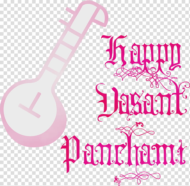 Guitar, Vasant Panchami, Happy Vasant Panchami, Watercolor, Paint, Wet Ink, Pink, Magenta transparent background PNG clipart