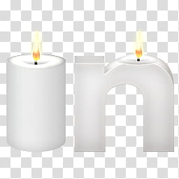 Navidad, two white lighted candles transparent background PNG clipart